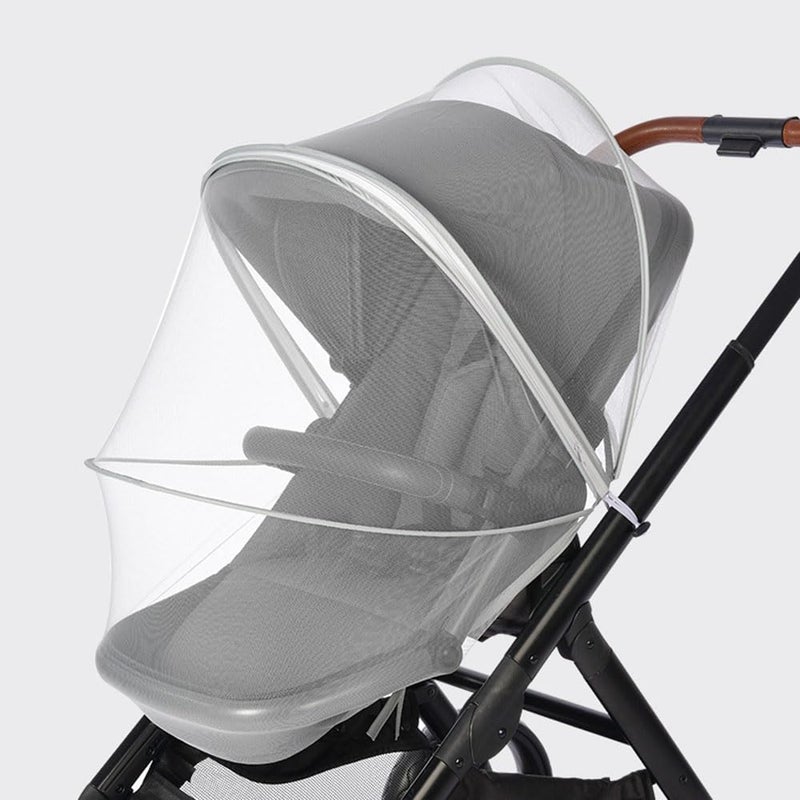 WVMKOR Baby Stroller Mosquito Net Universal Breathable Stroller Canopy Cover with Mosquito Netting for Infant Toddler Pushchair (White) - Image 1